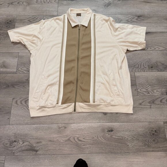 Comfort Casual Mens XX Cuban Style Short Sleeve Zip Front Shirt VTG Colorblock - Picture 5 of 12